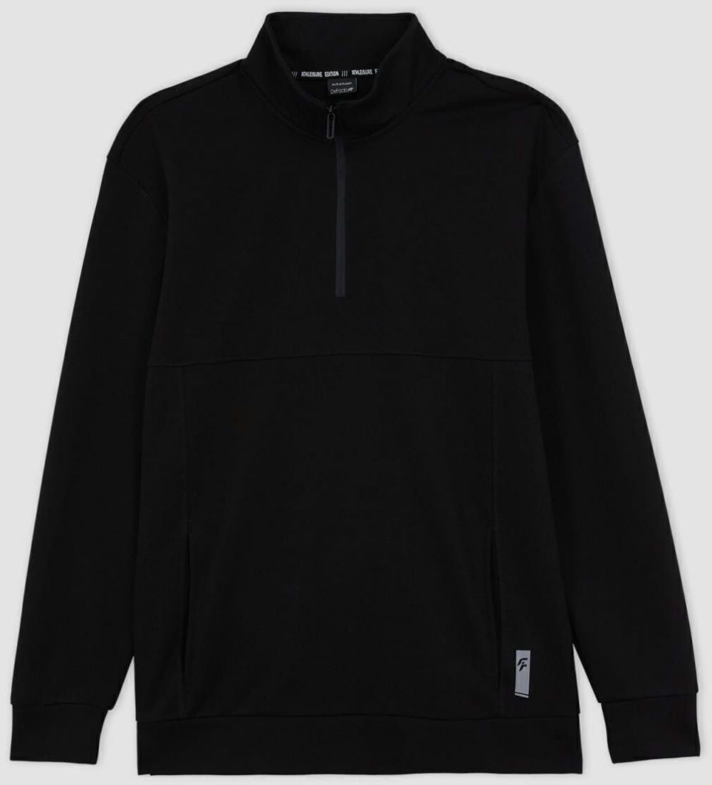 DEFACTO Fit Standard Fit Zippered Stand Collar Sweatshirt