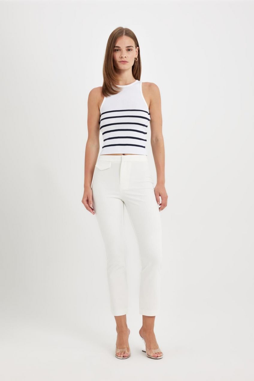 DEFACTO Flare Fit High Waist Trousers with Ornamental Pockets