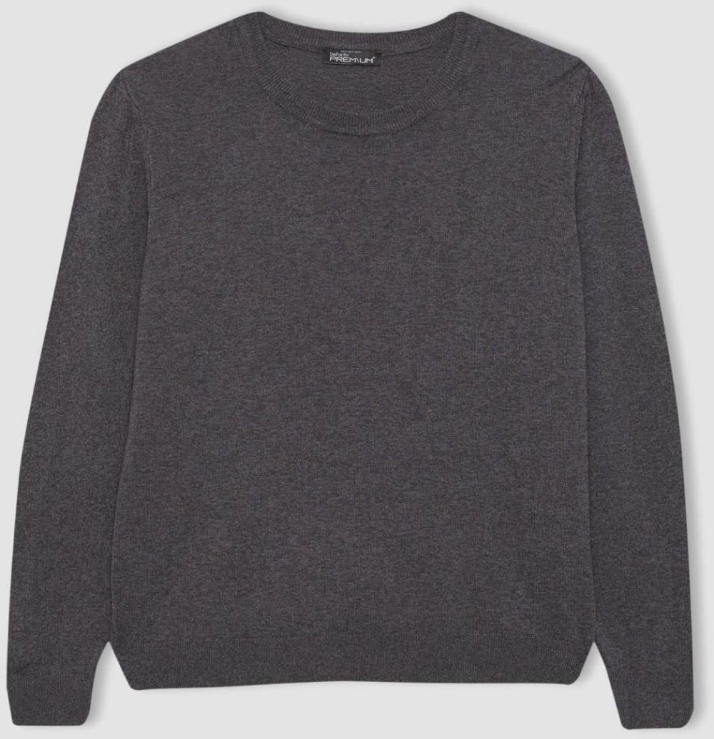 DEFACTO Regular Fit V-Neck Premium Soft Wool Textured Sweater