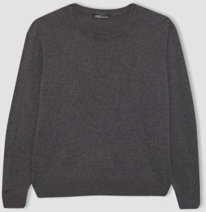 DEFACTO Regular Fit V-Neck Premium Soft Wool Textured Sweater