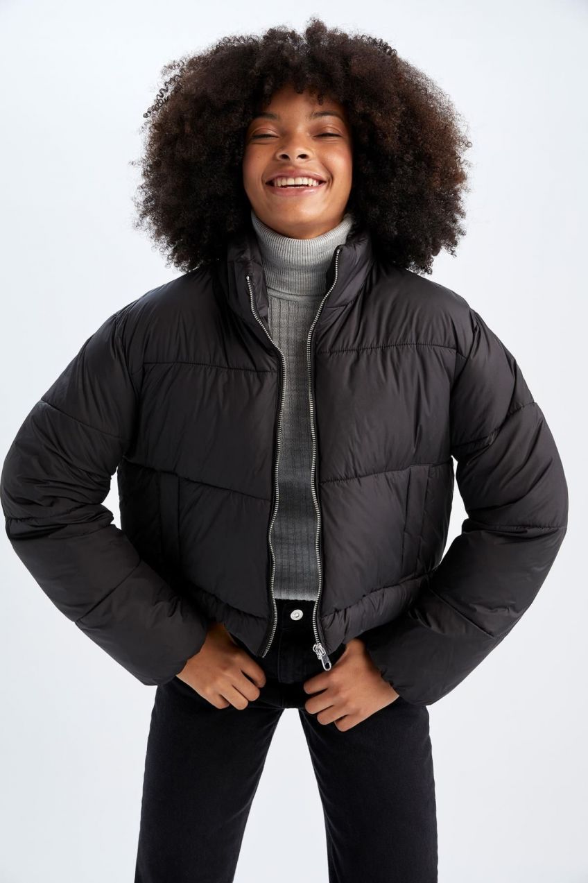 DEFACTO Waterproof Crop Puffer Down Jacket