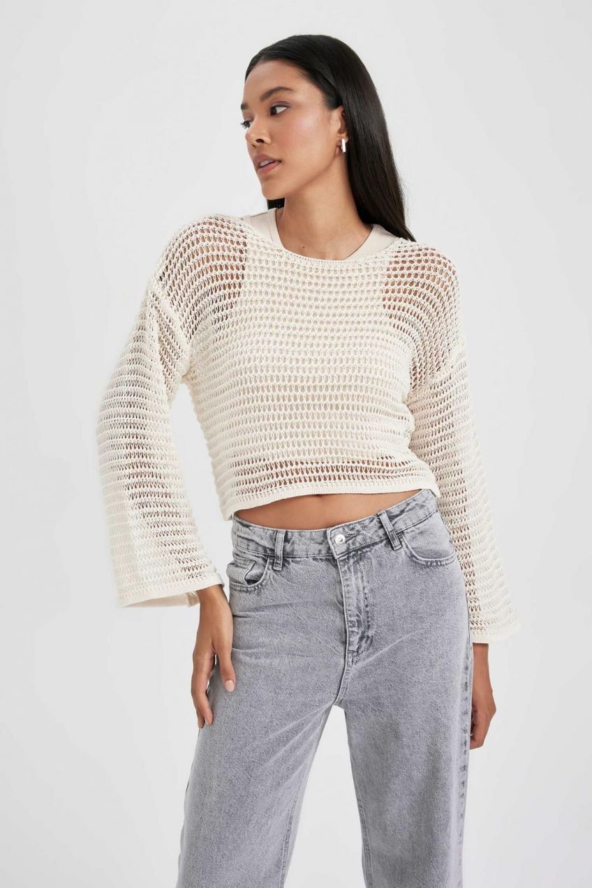 DEFACTO Relax Fit Crew Neck Sweater
