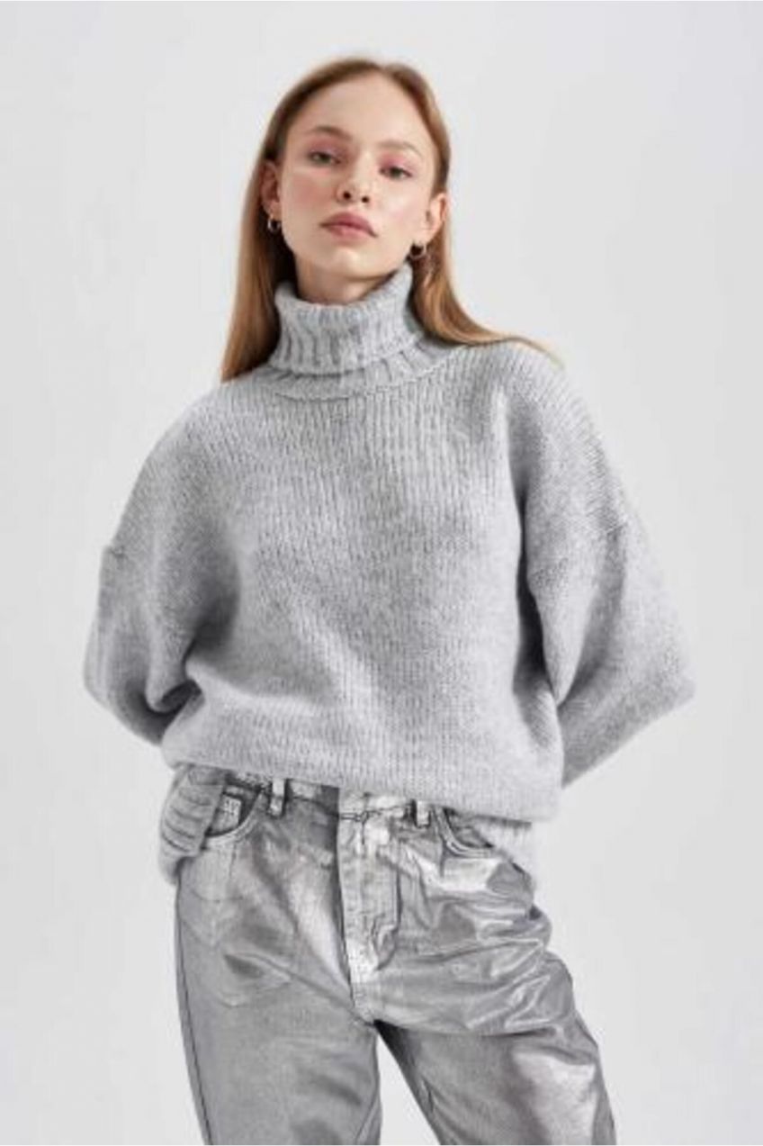 DEFACTO Oversize Fit Turtleneck Sweater Tunic