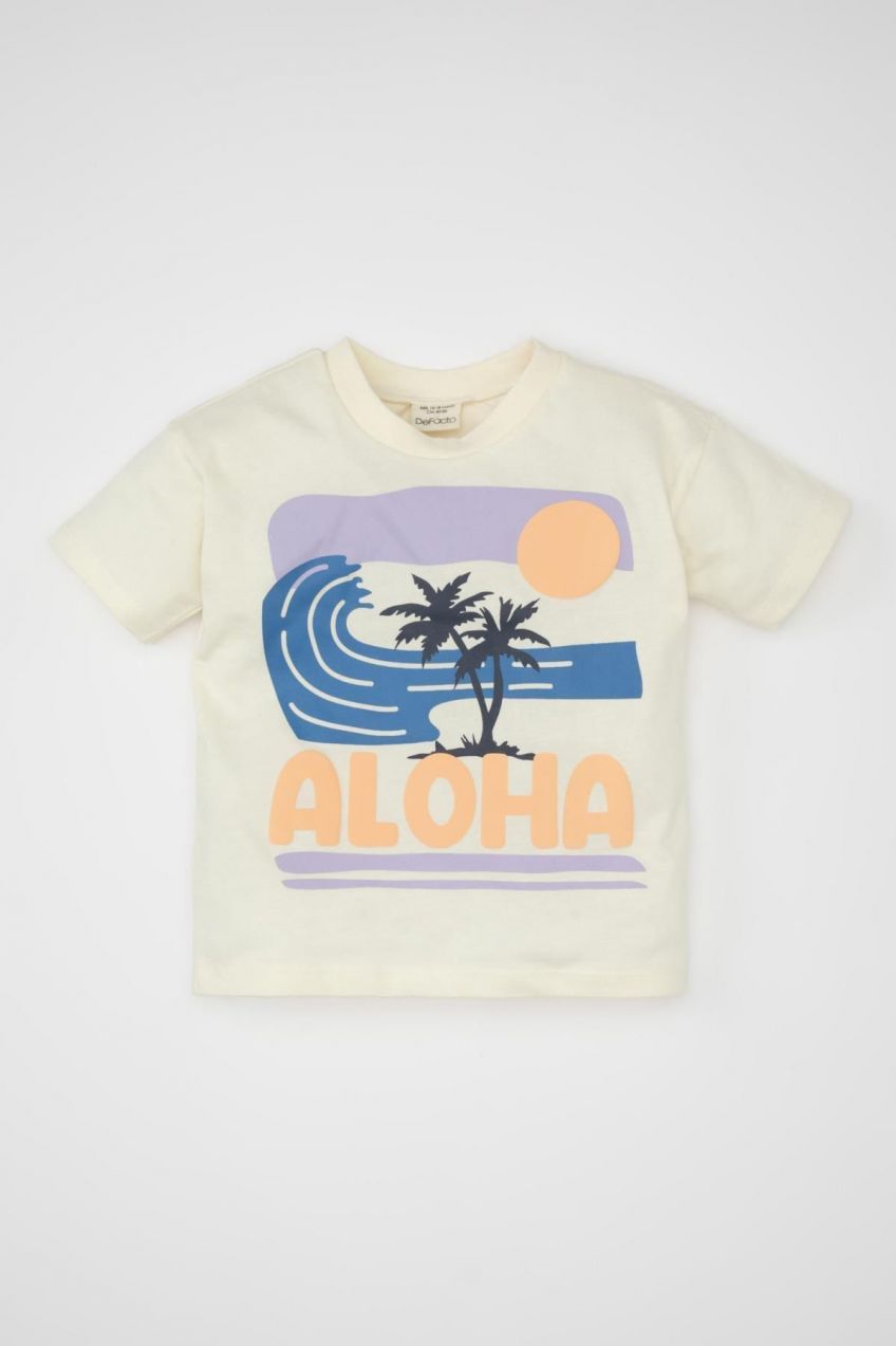 DEFACTO Baby Boy Palm Tree Patterned Short Sleeve T-Shirt