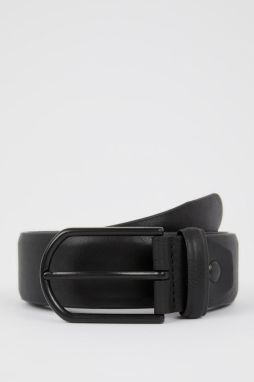 DEFACTO Men's Rectangular Buckle Faux Leather Jean Belt St1272