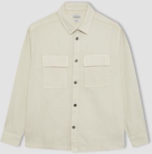 DEFACTO Relax Fit Polo Collar Long Sleeve Shirt Coat