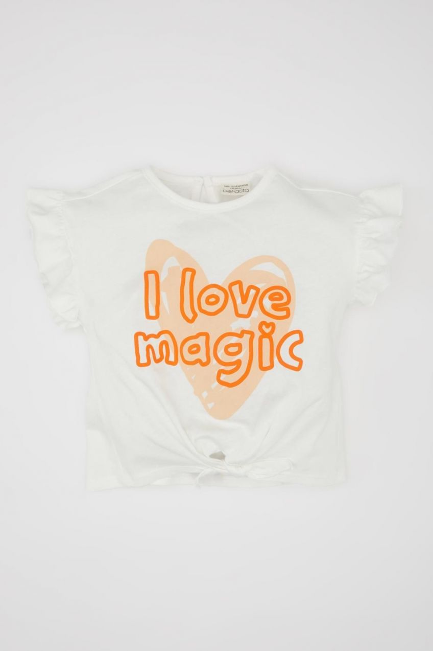 DEFACTO Baby Girl Printed Short Sleeve T-Shirt