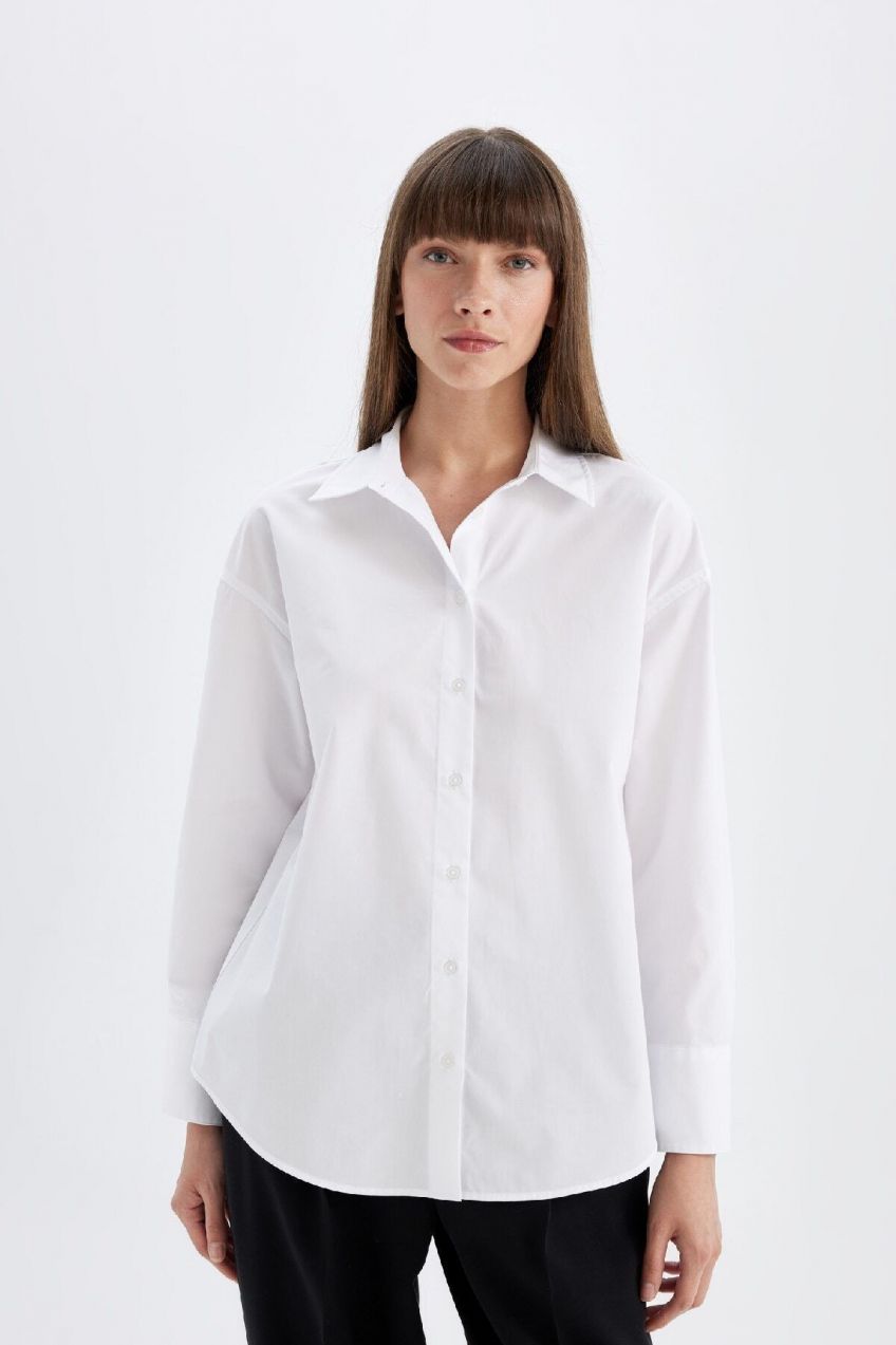 DEFACTO Oversize Fit Poplin Long Sleeve Shirt