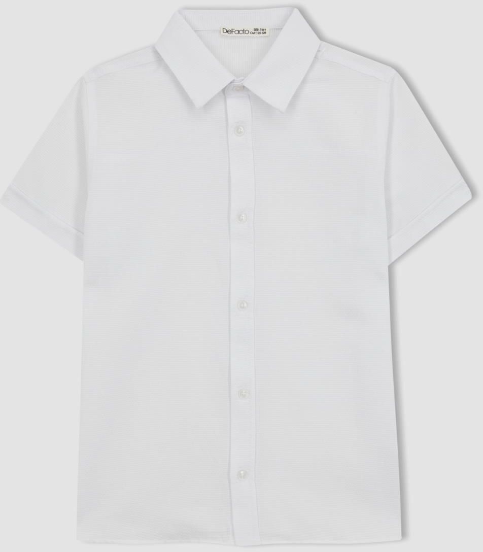 DEFACTO Boy's Textured Short Sleeve Shirt