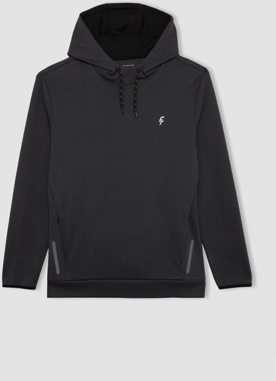 DEFACTO Fit Standard Fit Hooded Printed Sweatshirt