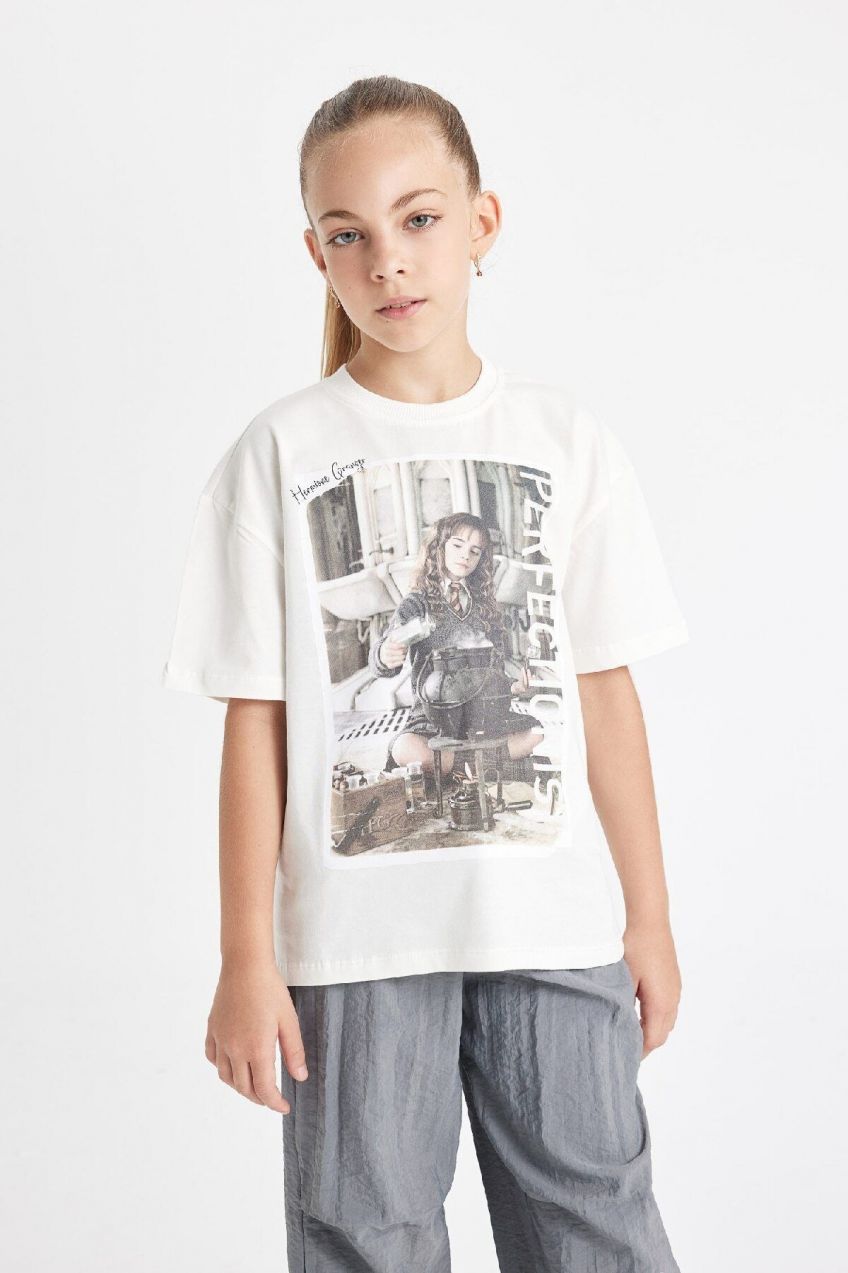 DEFACTO Girls Harry Potter Oversize Fit Short Sleeve T-Shirt