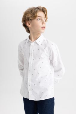 DEFACTO Boy's Polo Neck Oxford Long Sleeve Shirt