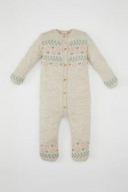DEFACTO Baby Girl Newborn Floral Long Sleeve Jumpsuit