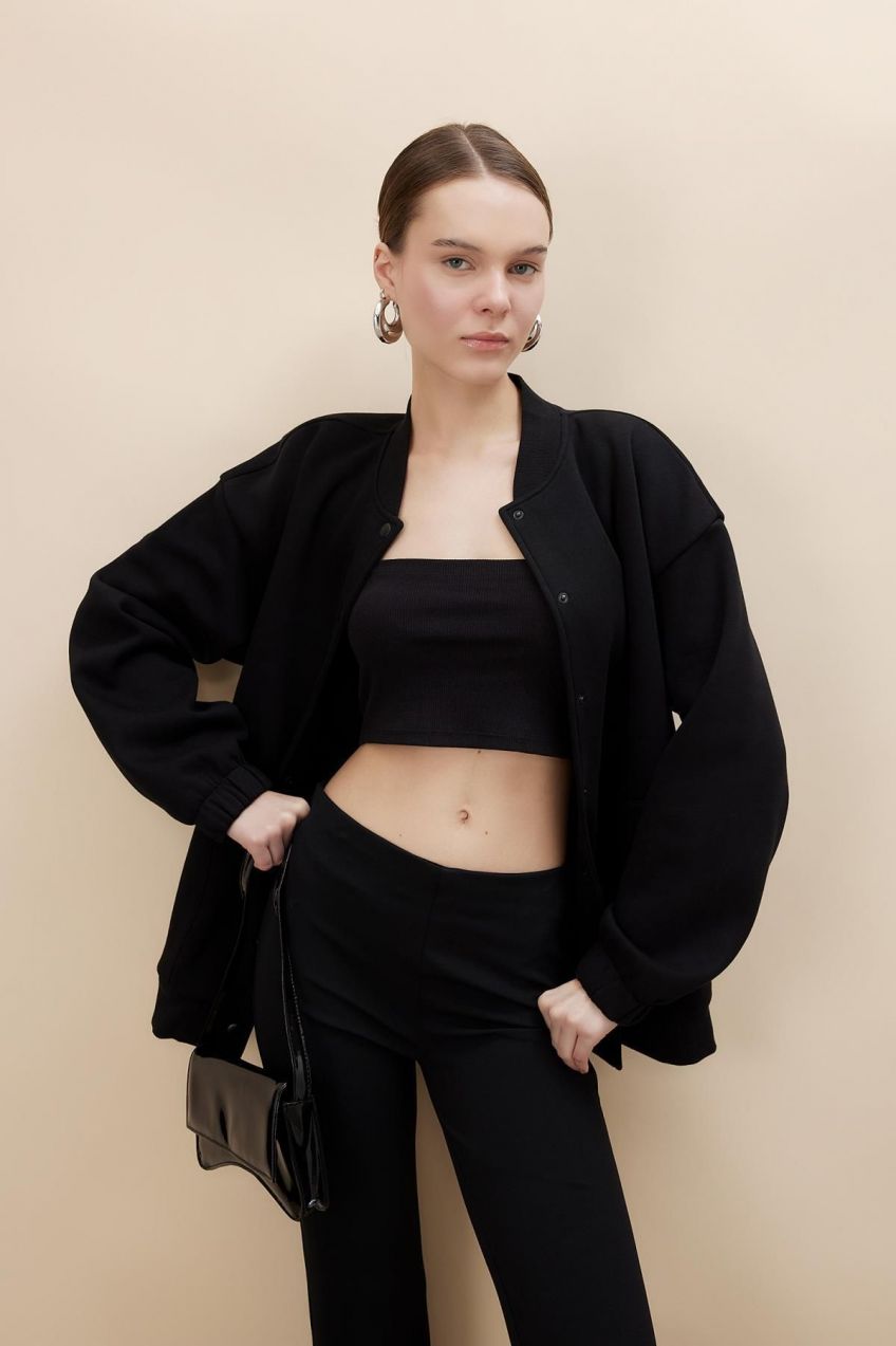DEFACTO College Collar Thick Fabric Bomber Jacket