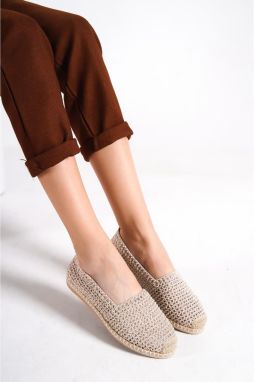 Capone Outfitters Capone Women's Oval Toe Beige Slip On Thread Espadrilles
