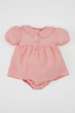 DEFACTO Baby Girl Newborn Muslin Balloon Sleeve Jumpsuit