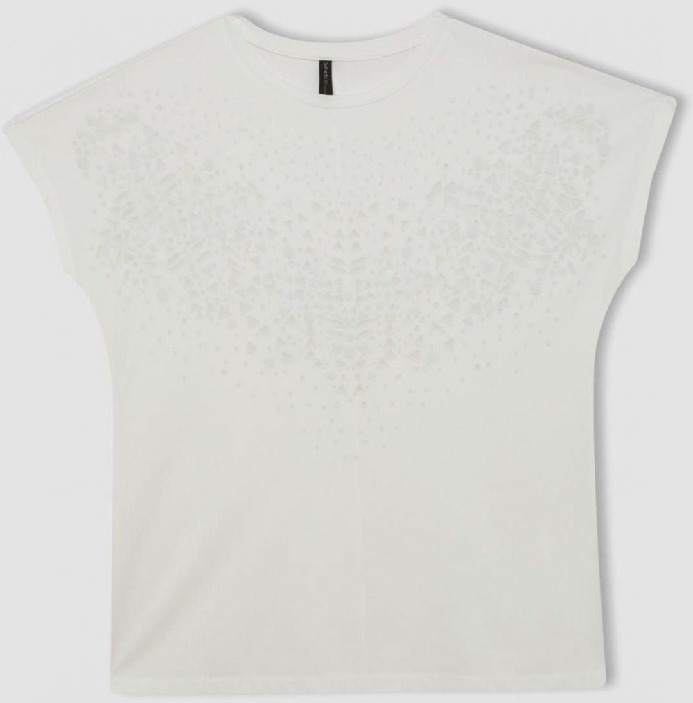 DEFACTO Crew Neck Puff Printed Short Sleeve T-Shirt