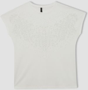 DEFACTO Crew Neck Puff Printed Short Sleeve T-Shirt