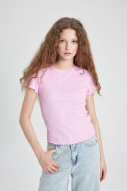 DEFACTO Fitted Crew Neck Ribbed Camisole Short Sleeve T-Shirt