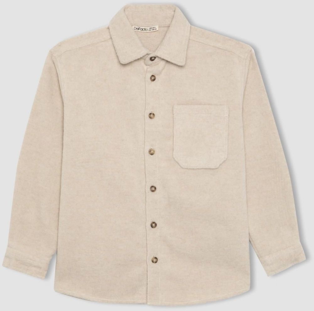 DEFACTO Boy's Oversize Fit Wool Look Long Sleeve Shirt