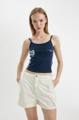 DEFACTO Cool Fitted Sports Printed Ribbed Undershirt
