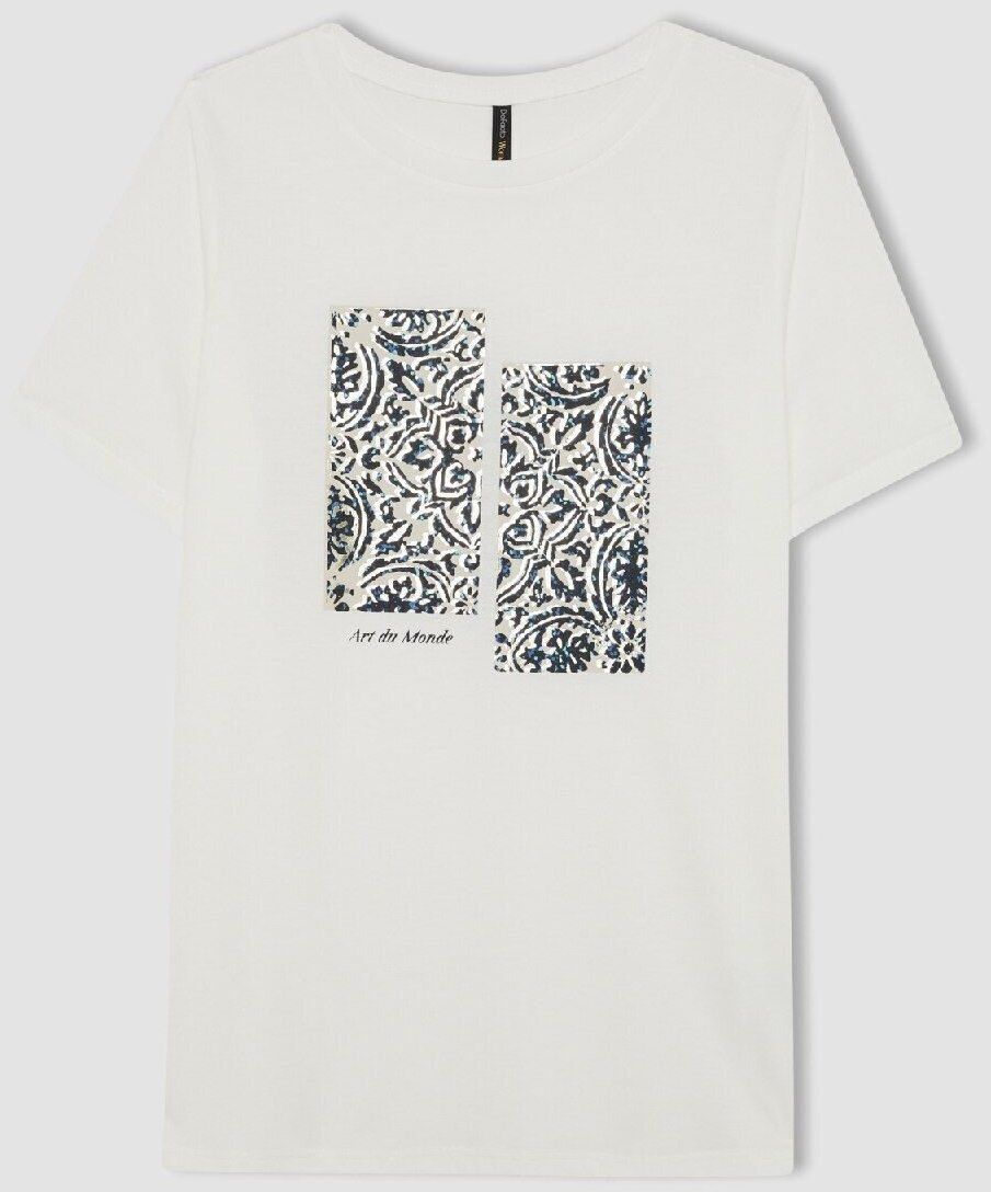 DEFACTO Regular Fit Printed Crew Neck Short Sleeve T-Shirt