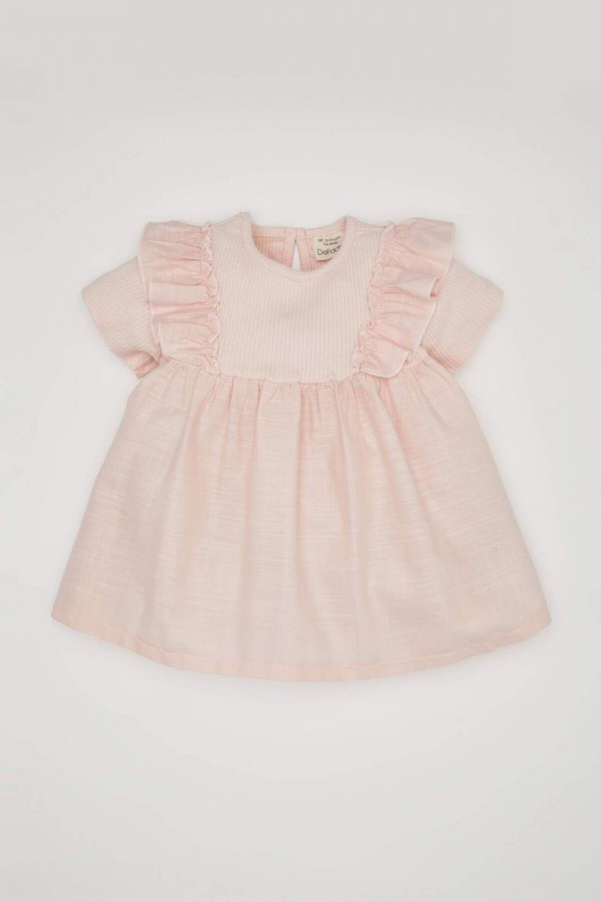 DEFACTO Baby Girl Crew Neck Ribbed Camisole Short Sleeve T-Shirt