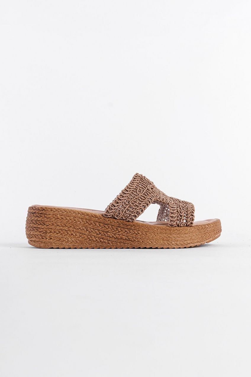 Capone Outfitters Women's Wedge Heel Knitwear Slippers