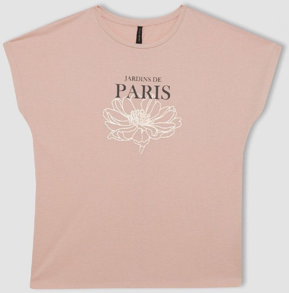 DEFACTO Printed Crew Neck Short Sleeve T-Shirt