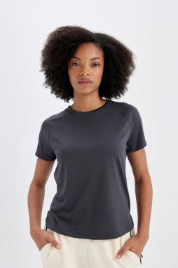 DeFactoFit Crop Crew Neck Athlete Modal Short Sleeve T-Shirt