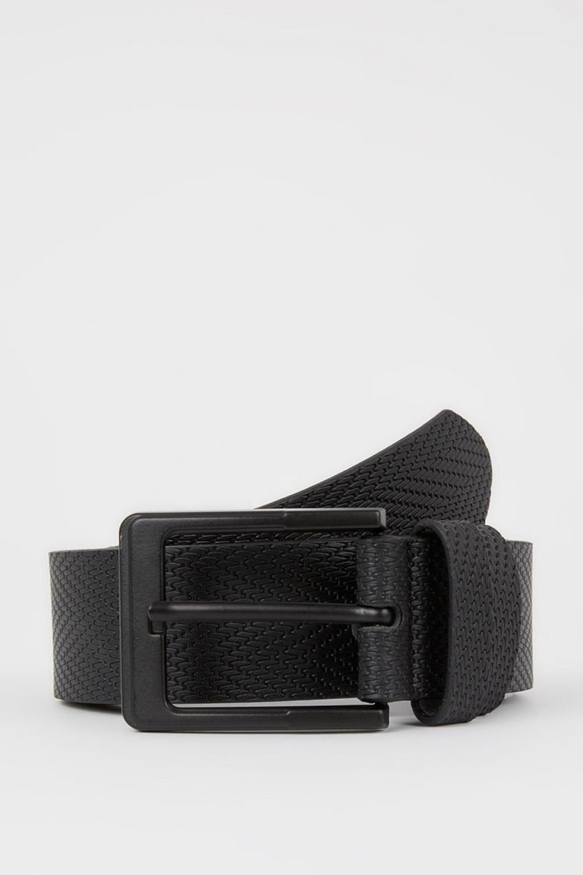 DEFACTO Men's Patterned Faux Leather Jean Belt