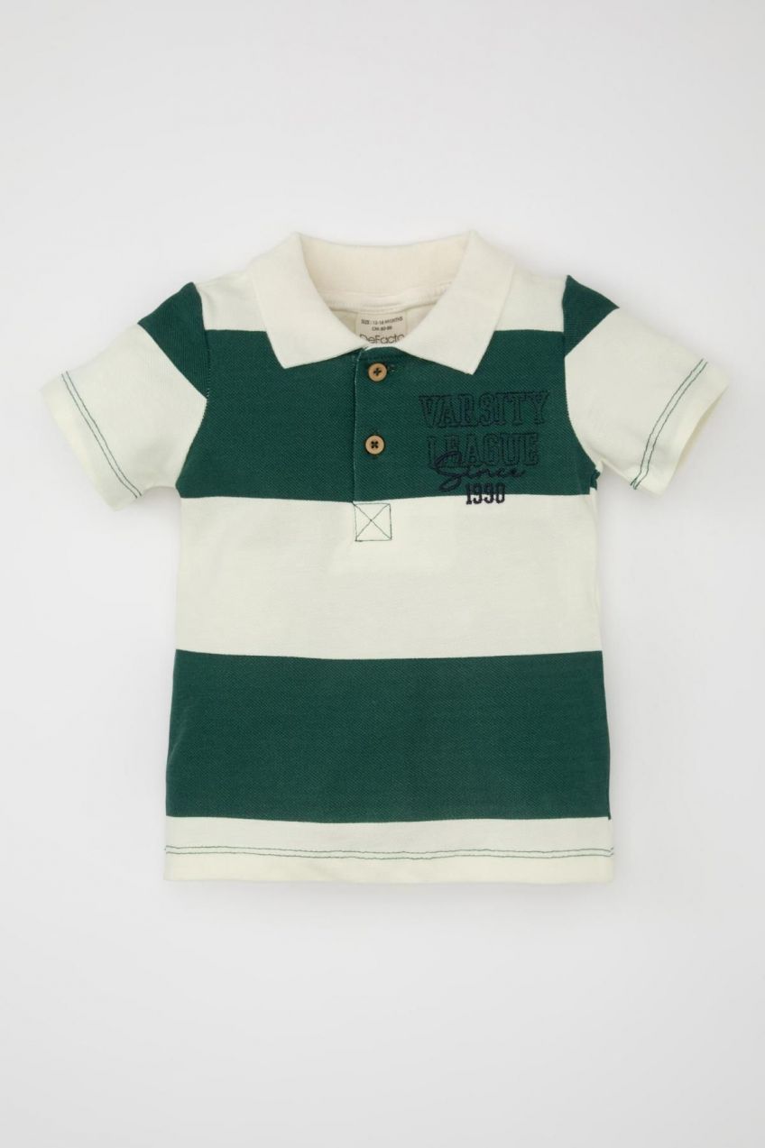DEFACTO Baby Boy Printed Short Sleeve Polo T-Shirt