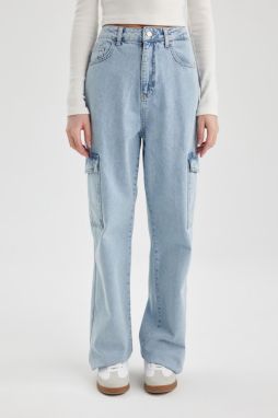 DEFACTO Wide Leg Cargo High Waist Wide Leg Long Jeans