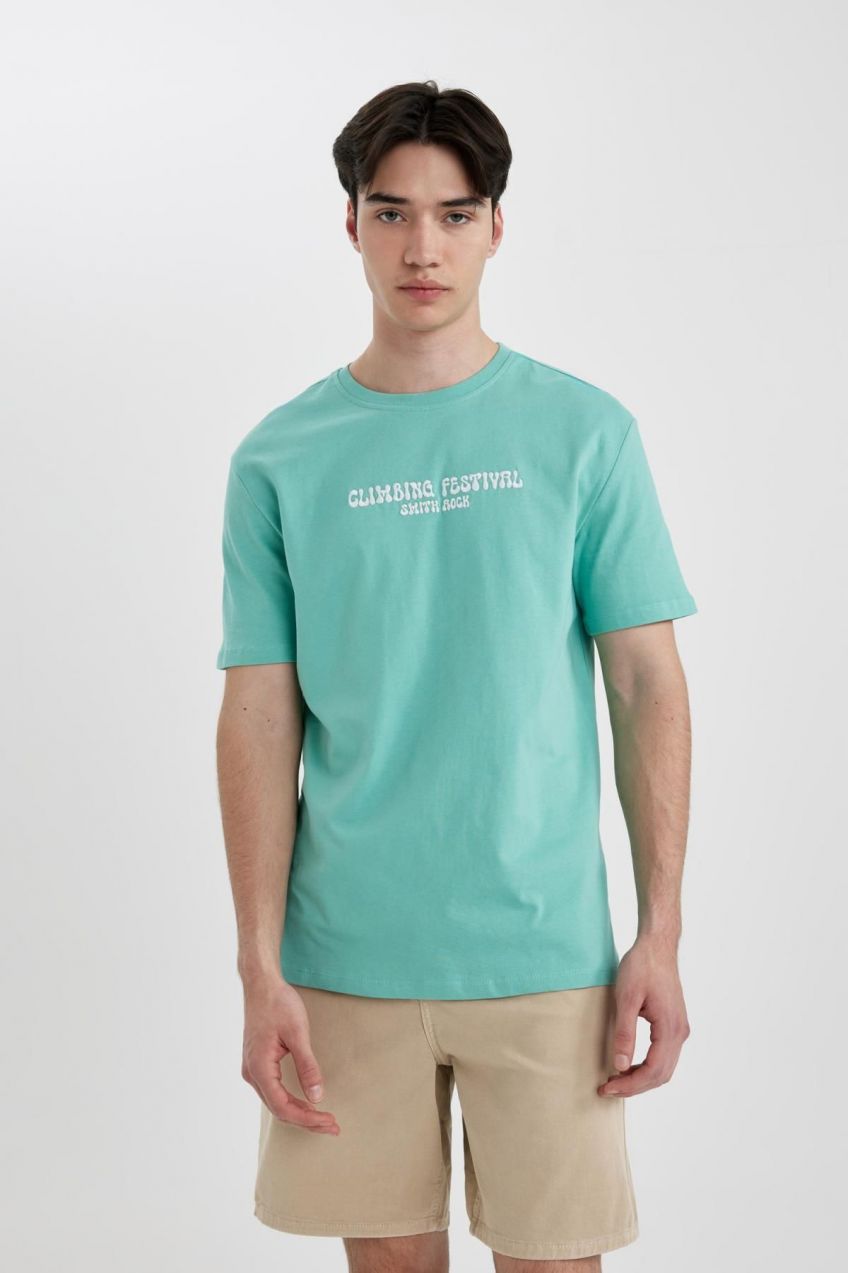 DEFACTO Regular Fit Crew Neck Printed Short Sleeve T-Shirt