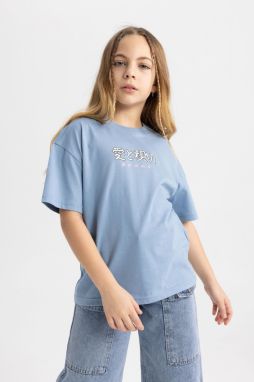 DEFACTO Girls Relax Fit Printed Short Sleeve T-Shirt