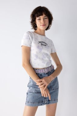 DEFACTO Cool Fitted Tie-Dye Pattern Printed Short Sleeve T-Shirt