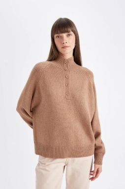 DEFACTO Relax Fit Button-down Collar Sweater