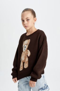 DEFACTO Girl Oversize Fit Crew Neck Sweater