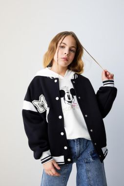 DEFACTO Girl's Crew Neck Thick Inside Soft Hairy Cardigan