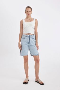 DEFACTO High Waist Jean Bermuda Shorts