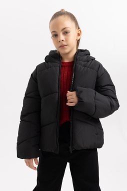 DEFACTO Girl's Water Repellent Hooded Coat