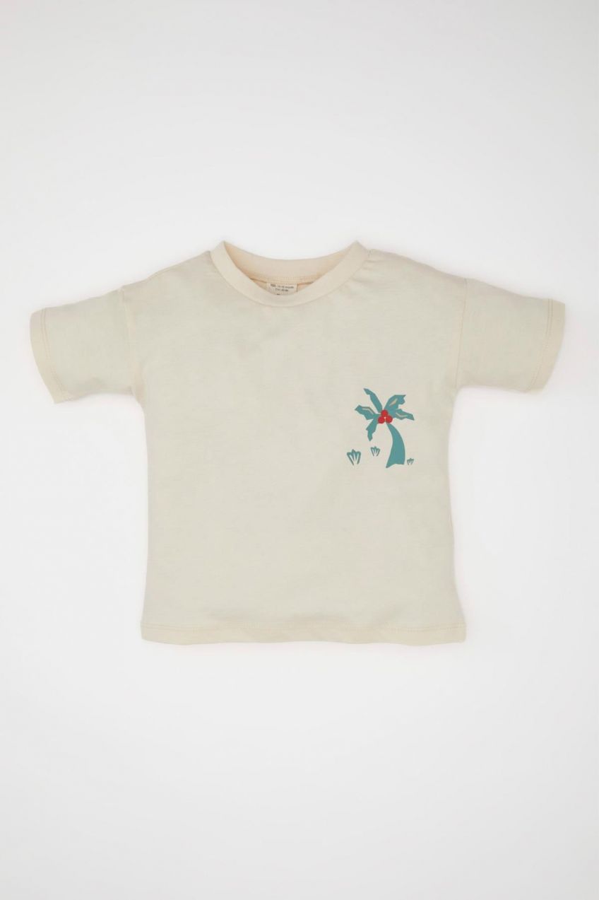 DEFACTO Baby Boy Palm Tree Patterned Short Sleeve T-Shirt