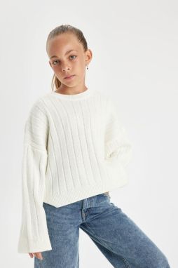 DEFACTO Girl Oversize Fit Crew Neck Sweater