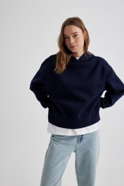 DEFACTO Boxy Fit Hooded Thick Sweatshirt