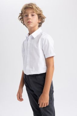DEFACTO Boy Polo Collar Poplin Short Sleeve Shirt