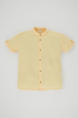 DEFACTO Baby Boy Crew Neck Muslin Short Sleeve Shirt