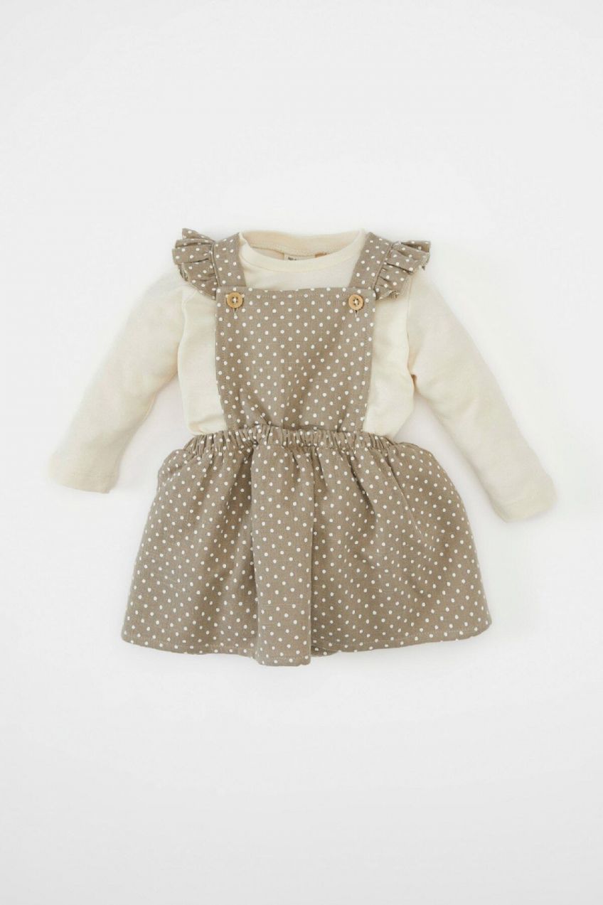 DEFACTO Baby Girl Polka Dot Long Sleeve Muslin 3-Piece Set