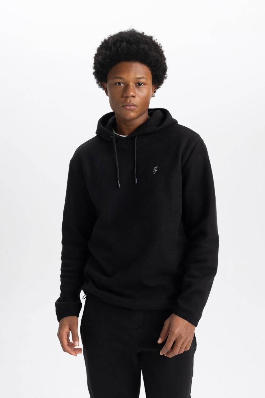 DEFACTO Fit Standard Fit Hooded Fleece Sweatshirt Y5709az23wn