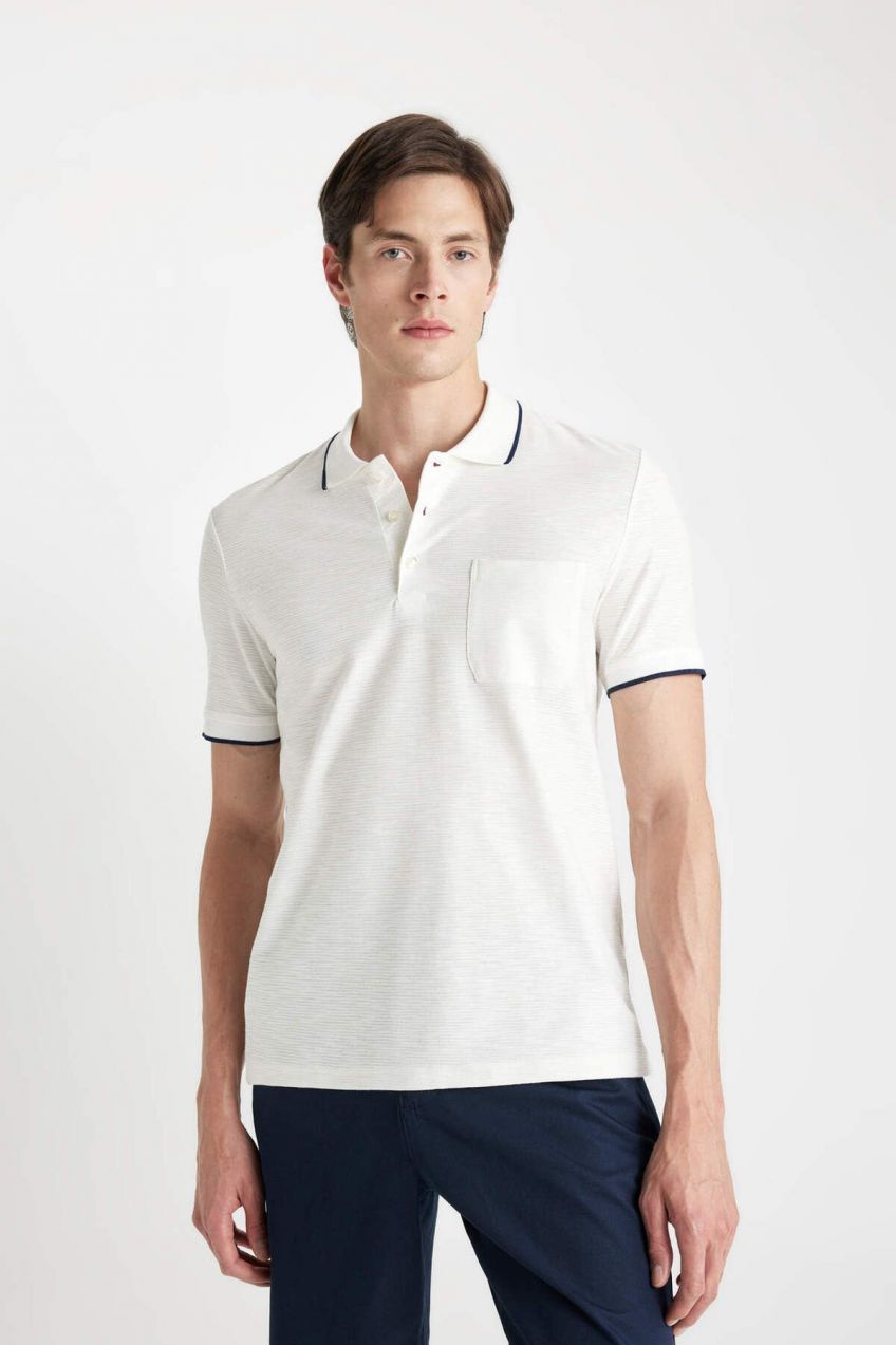 DEFACTO Regular Fit Polo Neck Short Sleeve Cotton T-Shirt
