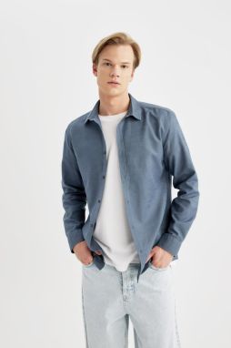 DEFACTO Slim Fit Cotton Long Sleeve Shirt